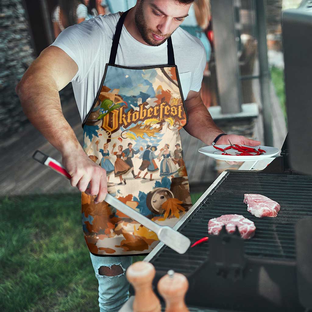 Oktoberfest Apron with Beer Mug Illustration White Diamond Pattern - Wonder Print Shop