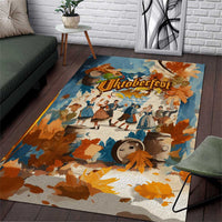 Oktoberfest Area Rug with Beer Mug Illustration White Diamond Pattern - Wonder Print Shop