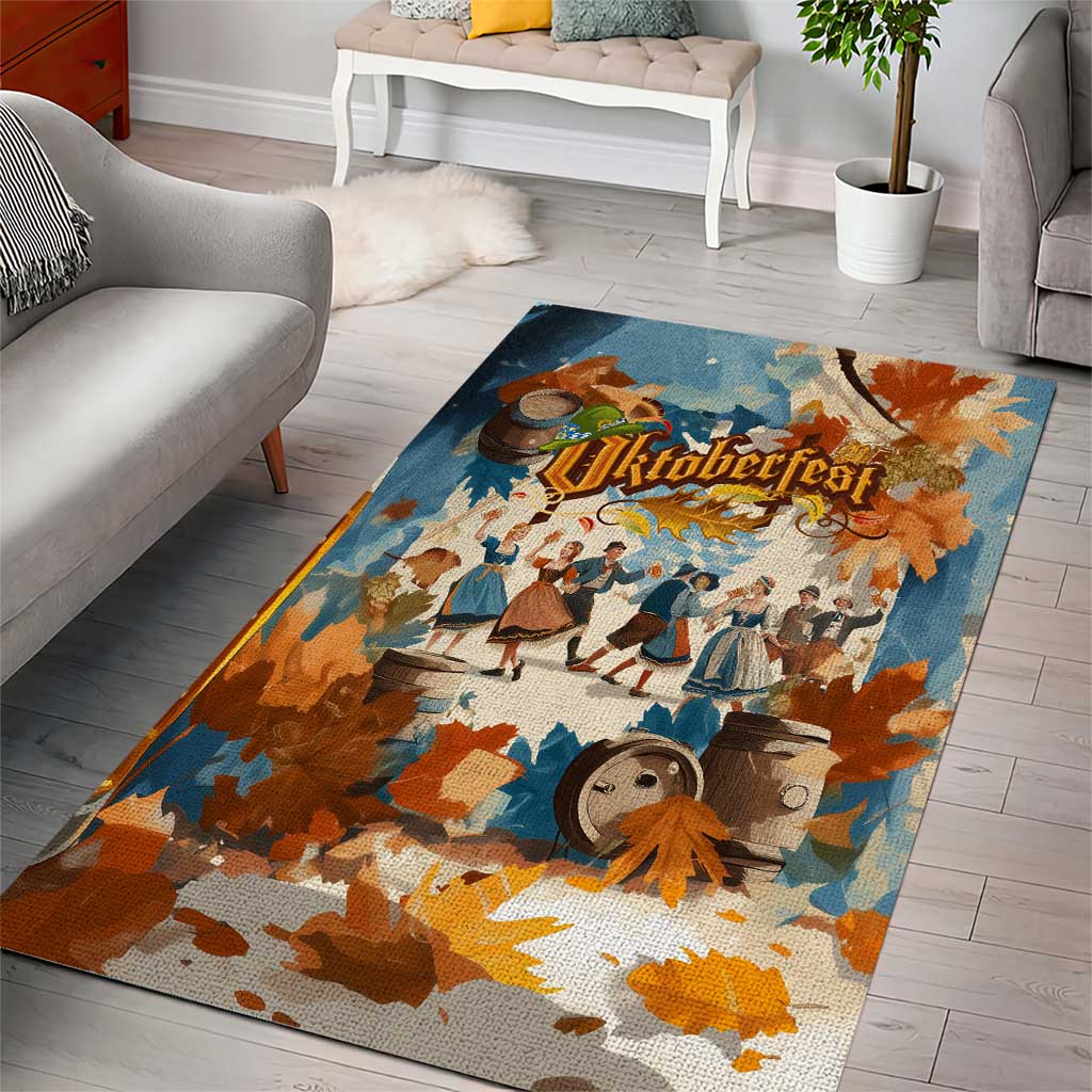 Oktoberfest Area Rug with Beer Mug Illustration White Diamond Pattern - Wonder Print Shop