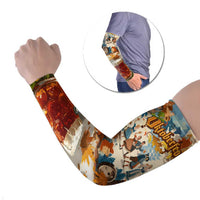 Oktoberfest Arm Sleeves with Beer Mug Illustration White Diamond Pattern - Wonder Print Shop
