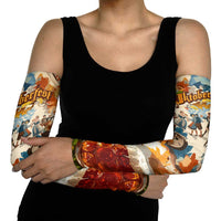 Oktoberfest Arm Sleeves with Beer Mug Illustration White Diamond Pattern - Wonder Print Shop
