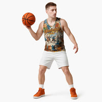 Oktoberfest Basketball Jersey with Beer Mug Illustration White Diamond Pattern - Wonder Print Shop