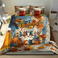 Oktoberfest Bedding Set with Beer Mug Illustration White Diamond Pattern - Wonder Print Shop