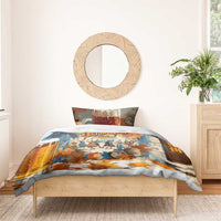 Oktoberfest Bedding Set with Beer Mug Illustration White Diamond Pattern - Wonder Print Shop