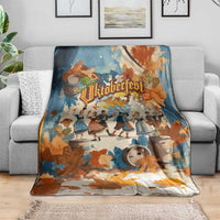 Oktoberfest Blanket with Beer Mug Illustration White Diamond Pattern - Wonder Print Shop
