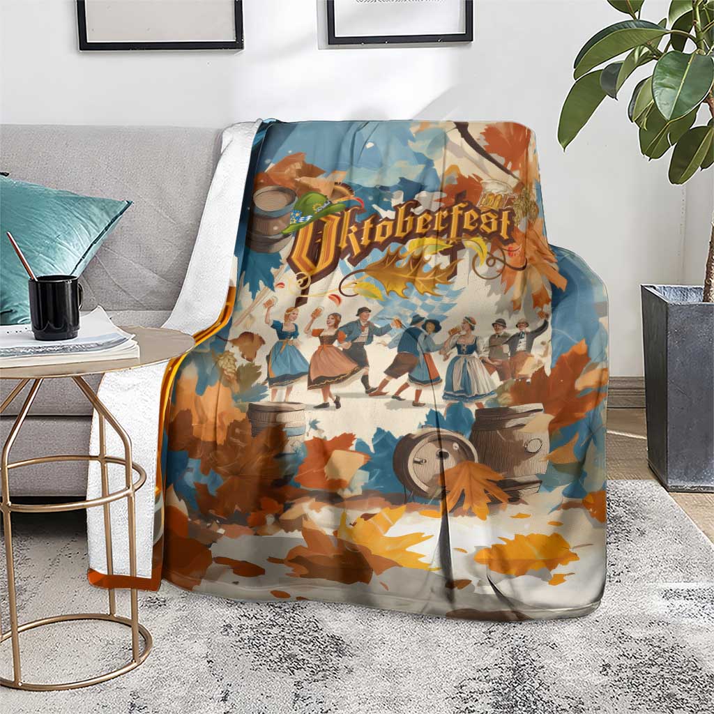 Oktoberfest Blanket with Beer Mug Illustration White Diamond Pattern - Wonder Print Shop