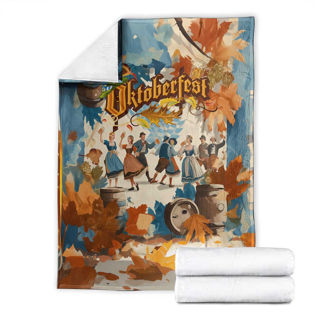 Oktoberfest Blanket with Beer Mug Illustration White Diamond Pattern - Wonder Print Shop