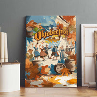 Oktoberfest Canvas Wall Art with Beer Mug Illustration White Diamond Pattern - Wonder Print Shop