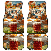 Oktoberfest Car Mats with Beer Mug Illustration White Diamond Pattern - Wonder Print Shop