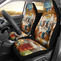 Oktoberfest Car Seat Cover with Beer Mug Illustration White Diamond Pattern - Wonder Print Shop