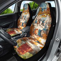 Oktoberfest Car Seat Cover with Beer Mug Illustration White Diamond Pattern - Wonder Print Shop
