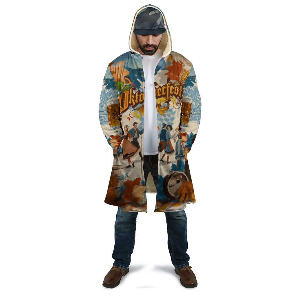 Oktoberfest Cloak with Beer Mug Illustration White Diamond Pattern - Wonder Print Shop