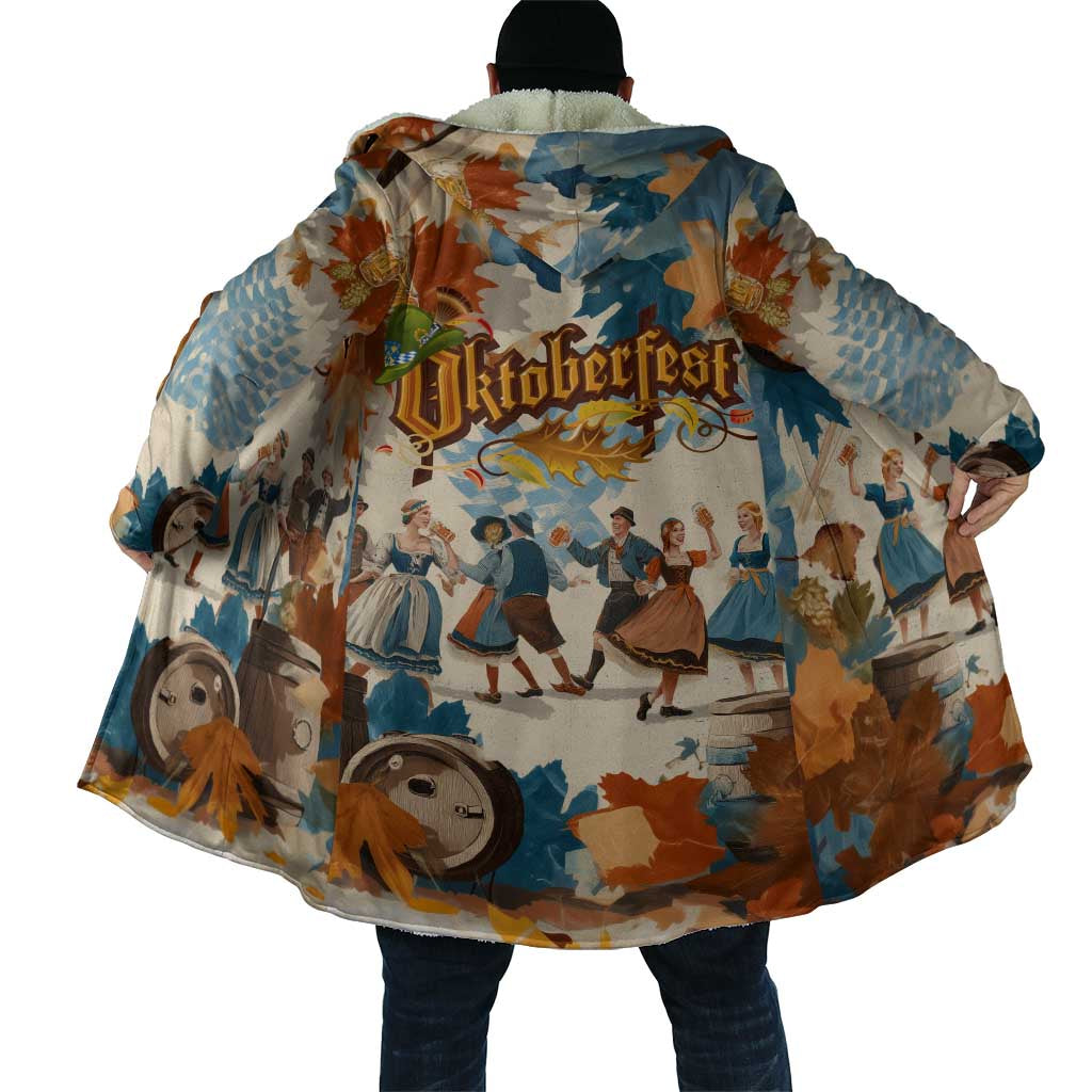 Oktoberfest Cloak with Beer Mug Illustration White Diamond Pattern - Wonder Print Shop