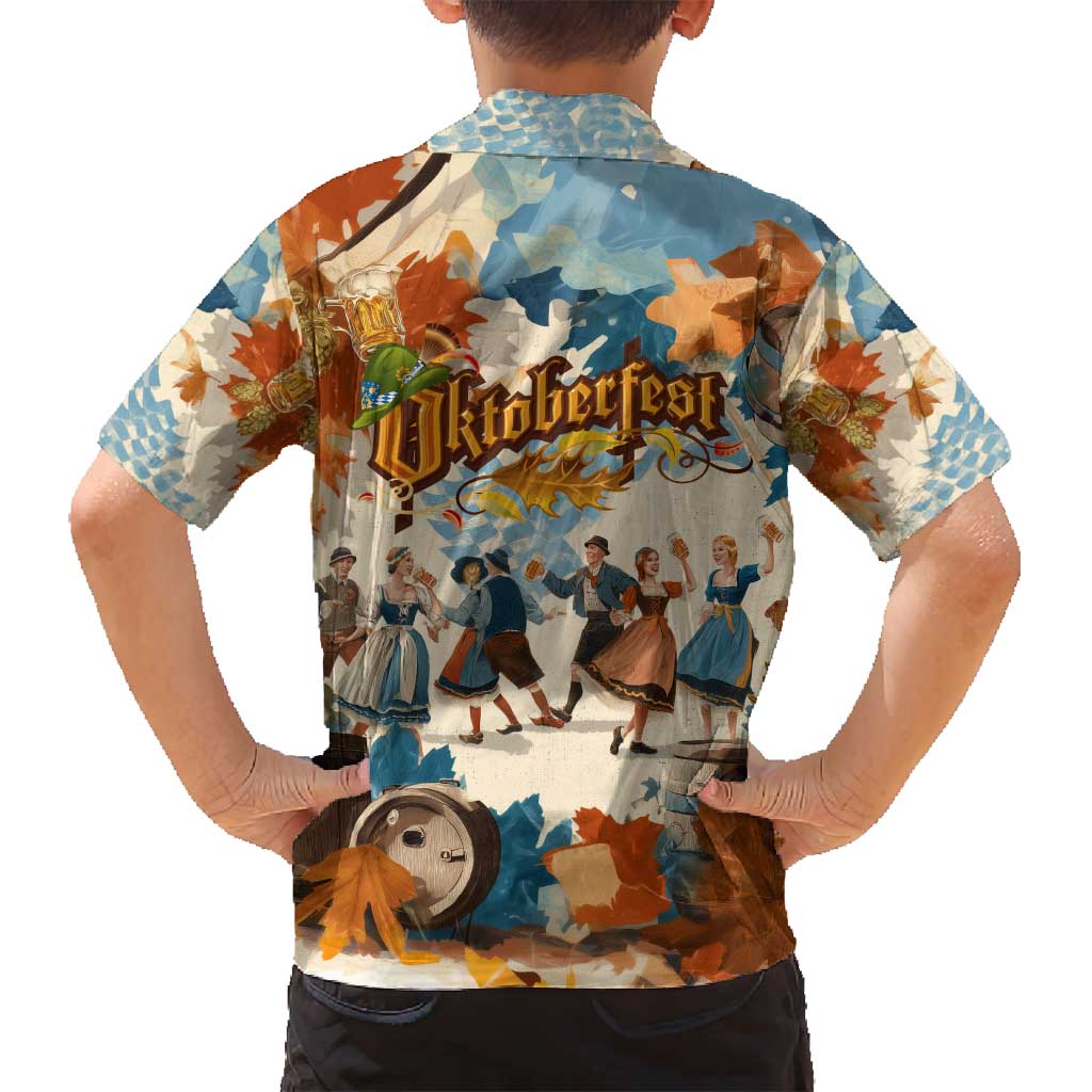 Oktoberfest Family Matching Off Shoulder Maxi Dress and Hawaiian Shirt with Beer Mug Illustration White Diamond Pattern - Wonder Print Shop