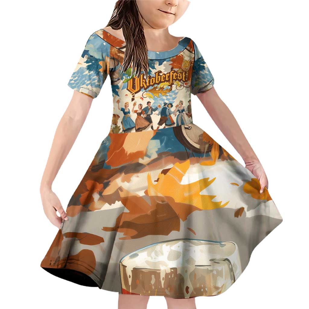 Oktoberfest Family Matching Off Shoulder Short Dress and Hawaiian Shirt with Beer Mug Illustration White Diamond Pattern - Wonder Print Shop