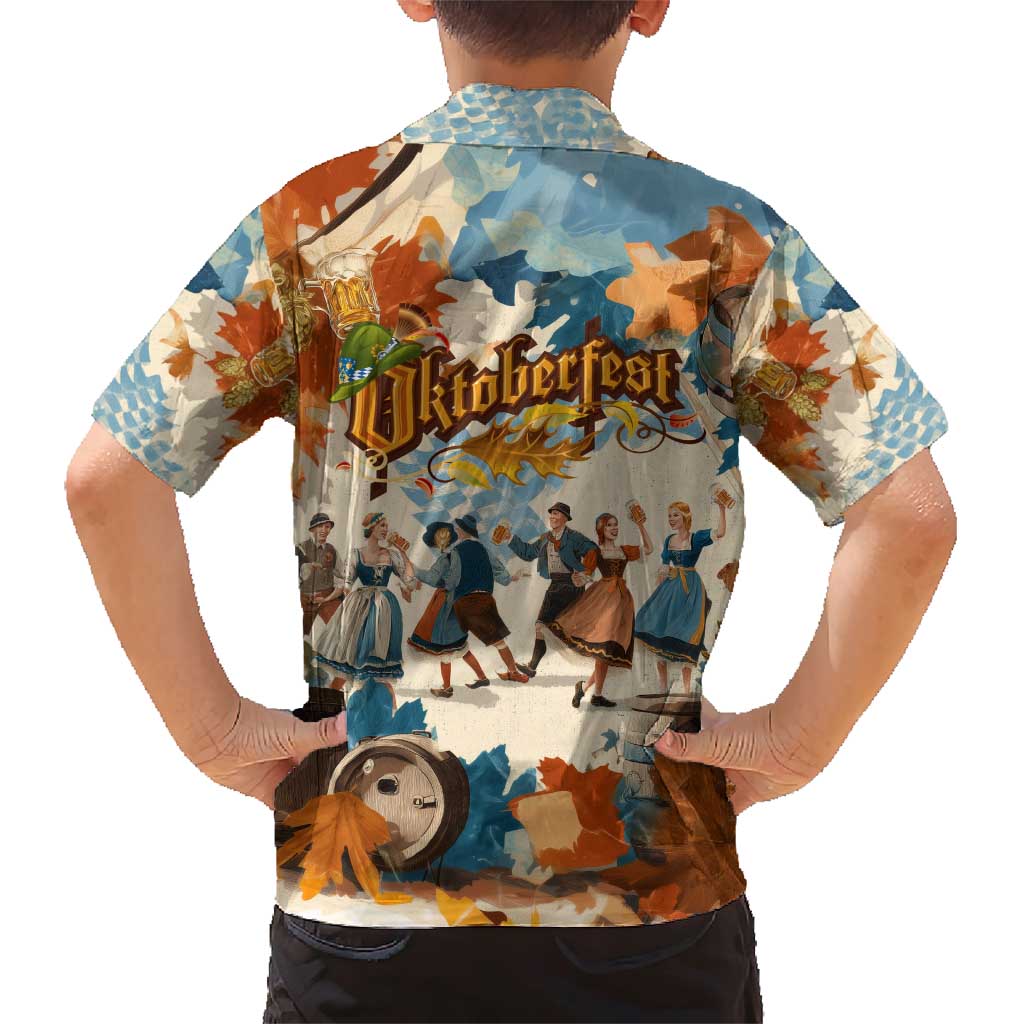 Oktoberfest Family Matching Short Sleeve Bodycon Dress and Hawaiian Shirt with Beer Mug Illustration White Diamond Pattern - Wonder Print Shop