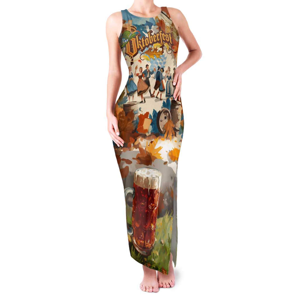 Oktoberfest Family Matching Tank Maxi Dress and Hawaiian Shirt with Beer Mug Illustration White Diamond Pattern - Wonder Print Shop