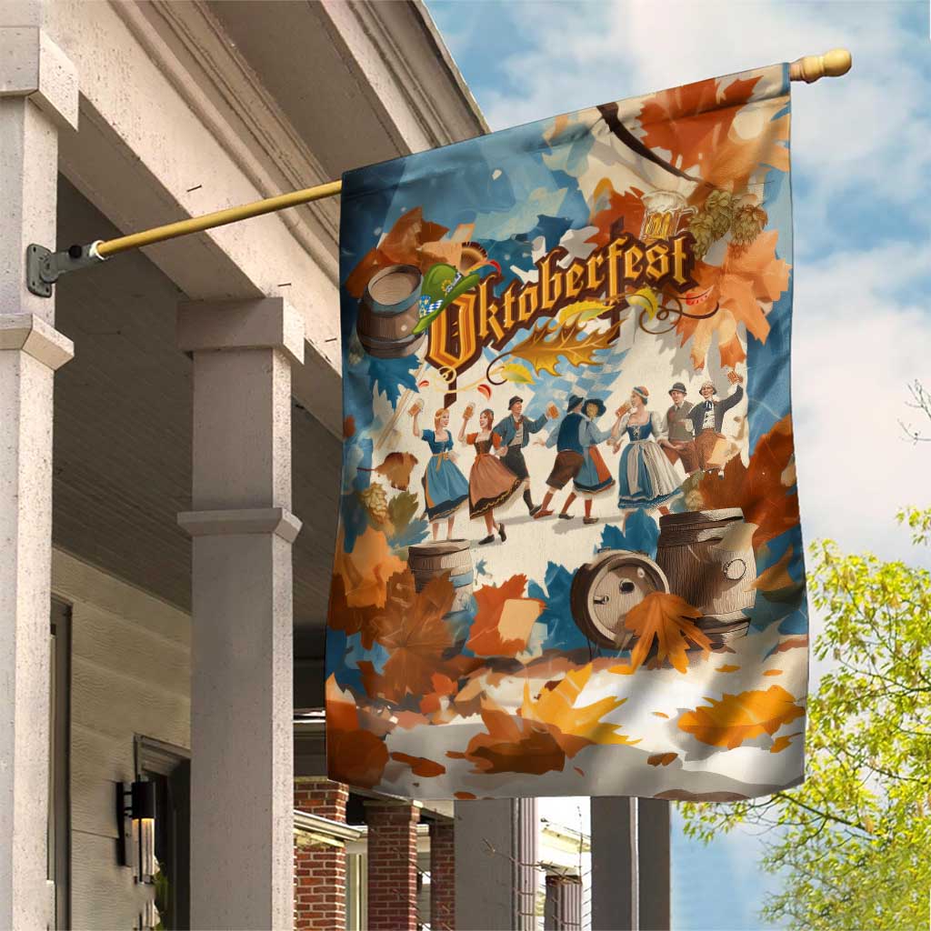 Oktoberfest Garden Flag with Beer Mug Illustration White Diamond Pattern - Wonder Print Shop