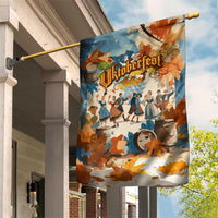 Oktoberfest Garden Flag with Beer Mug Illustration White Diamond Pattern - Wonder Print Shop