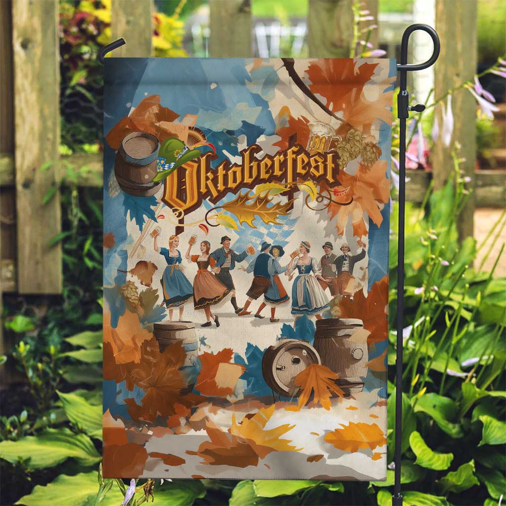 Oktoberfest Garden Flag with Beer Mug Illustration White Diamond Pattern - Wonder Print Shop