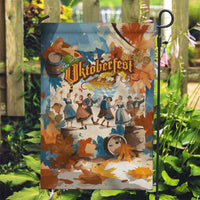 Oktoberfest Garden Flag with Beer Mug Illustration White Diamond Pattern - Wonder Print Shop