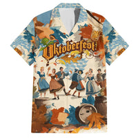 Oktoberfest Hawaiian Shirt with Beer Mug Illustration White Diamond Pattern - Wonder Print Shop