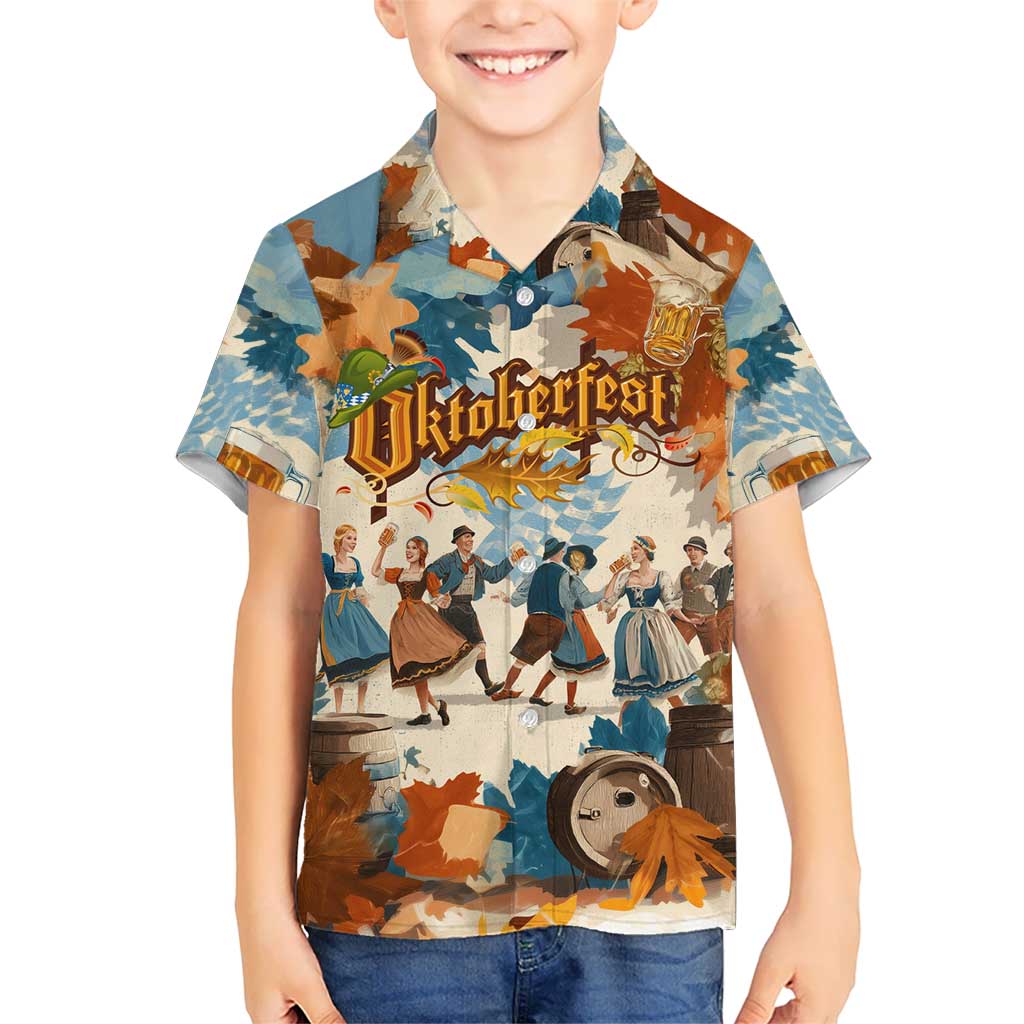 Oktoberfest Hawaiian Shirt with Beer Mug Illustration White Diamond Pattern - Wonder Print Shop