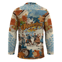 Oktoberfest Hockey Jersey with Beer Mug Illustration White Diamond Pattern - Wonder Print Shop