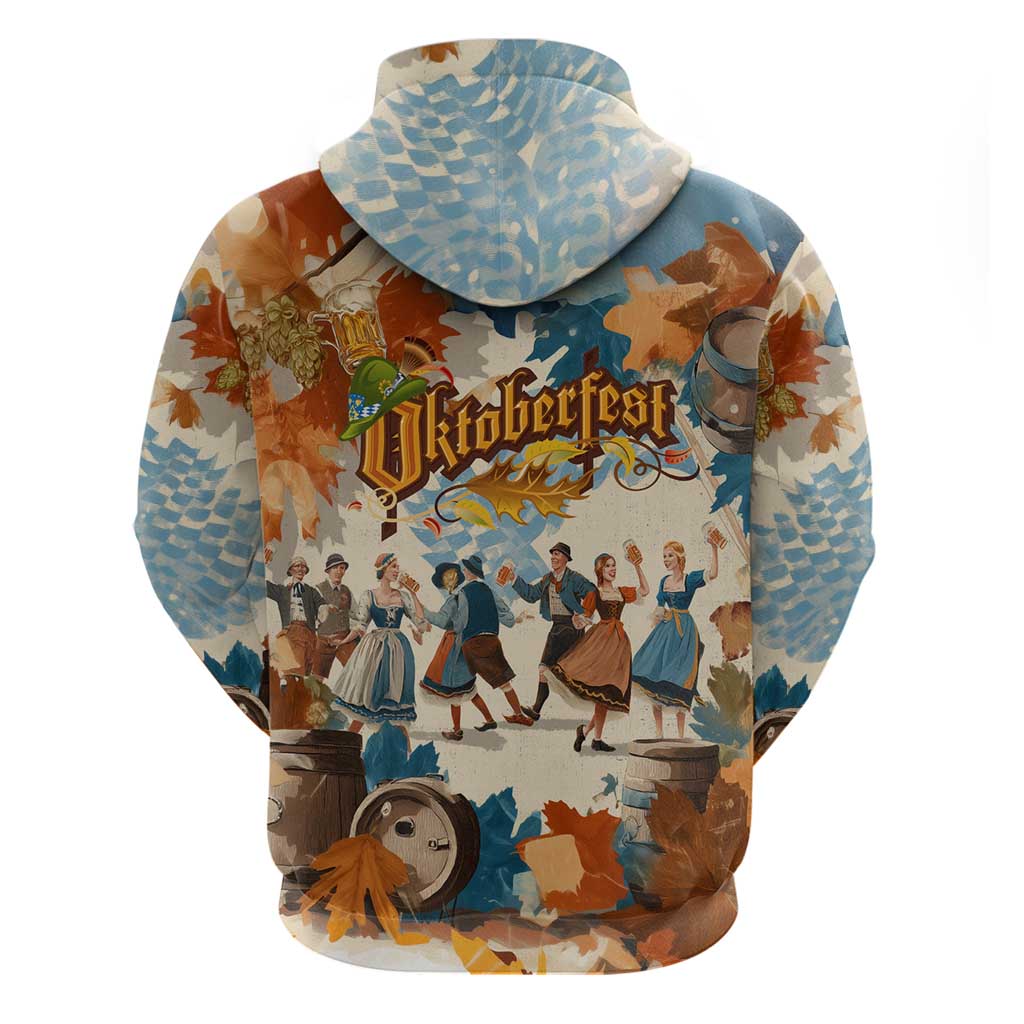 Oktoberfest Hoodie with Beer Mug Illustration White Diamond Pattern - Wonder Print Shop
