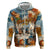 Oktoberfest Hoodie with Beer Mug Illustration White Diamond Pattern - Wonder Print Shop