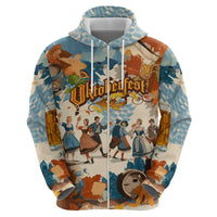 Oktoberfest Hoodie with Beer Mug Illustration White Diamond Pattern - Wonder Print Shop