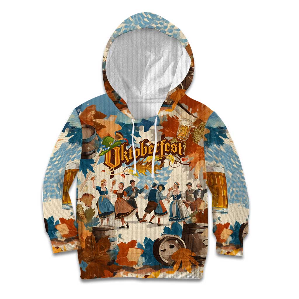 Oktoberfest Kid Hoodie with Beer Mug Illustration White Diamond Pattern - Wonder Print Shop