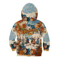 Oktoberfest Kid Hoodie with Beer Mug Illustration White Diamond Pattern - Wonder Print Shop