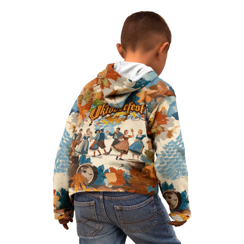 Oktoberfest Kid Hoodie with Beer Mug Illustration White Diamond Pattern - Wonder Print Shop