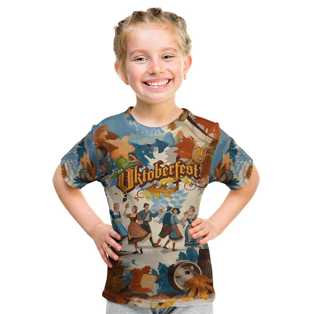 Oktoberfest Kid T Shirt with Beer Mug Illustration White Diamond Pattern - Wonder Print Shop