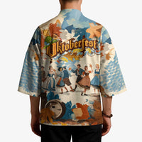 Oktoberfest Kimono with Beer Mug Illustration White Diamond Pattern - Wonder Print Shop