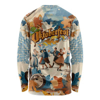 Oktoberfest Long Sleeve Shirt with Beer Mug Illustration White Diamond Pattern - Wonder Print Shop