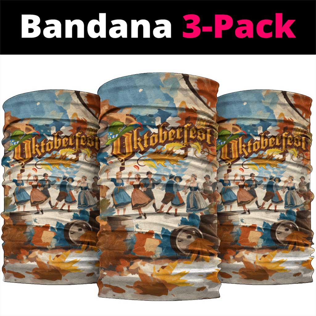 Oktoberfest Neck Gaiter with Beer Mug Illustration White Diamond Pattern - Wonder Print Shop