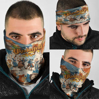 Oktoberfest Neck Gaiter with Beer Mug Illustration White Diamond Pattern - Wonder Print Shop
