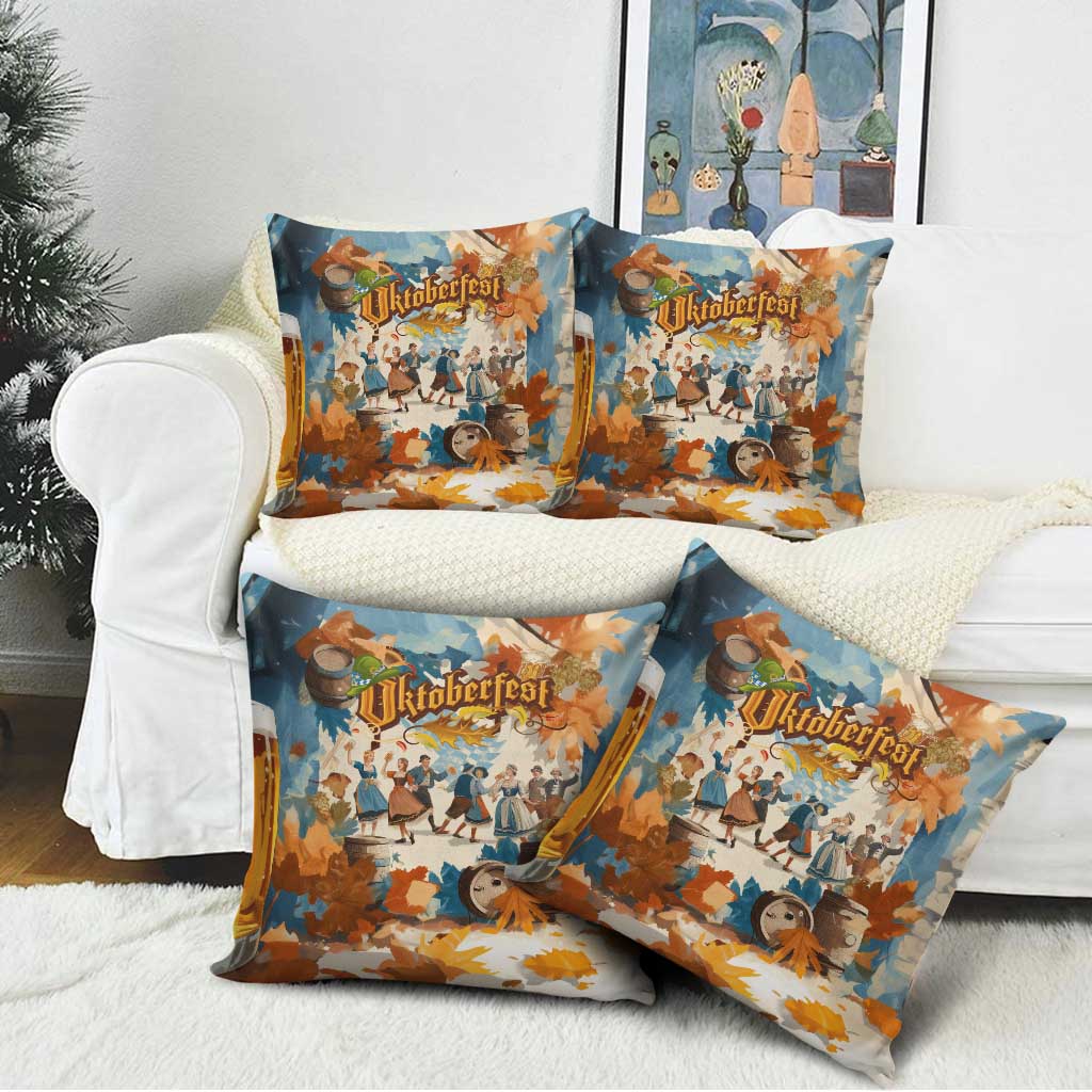Oktoberfest Pillow Cover with Beer Mug Illustration White Diamond Pattern - Wonder Print Shop