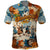Oktoberfest Polo Shirt with Beer Mug Illustration White Diamond Pattern - Wonder Print Shop