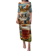 Oktoberfest Puletasi with Beer Mug Illustration White Diamond Pattern - Wonder Print Shop