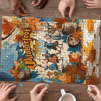 Oktoberfest Puzzle with Beer Mug Illustration White Diamond Pattern - Wonder Print Shop