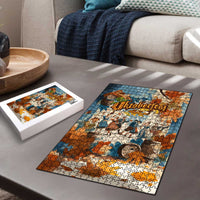 Oktoberfest Puzzle with Beer Mug Illustration White Diamond Pattern - Wonder Print Shop