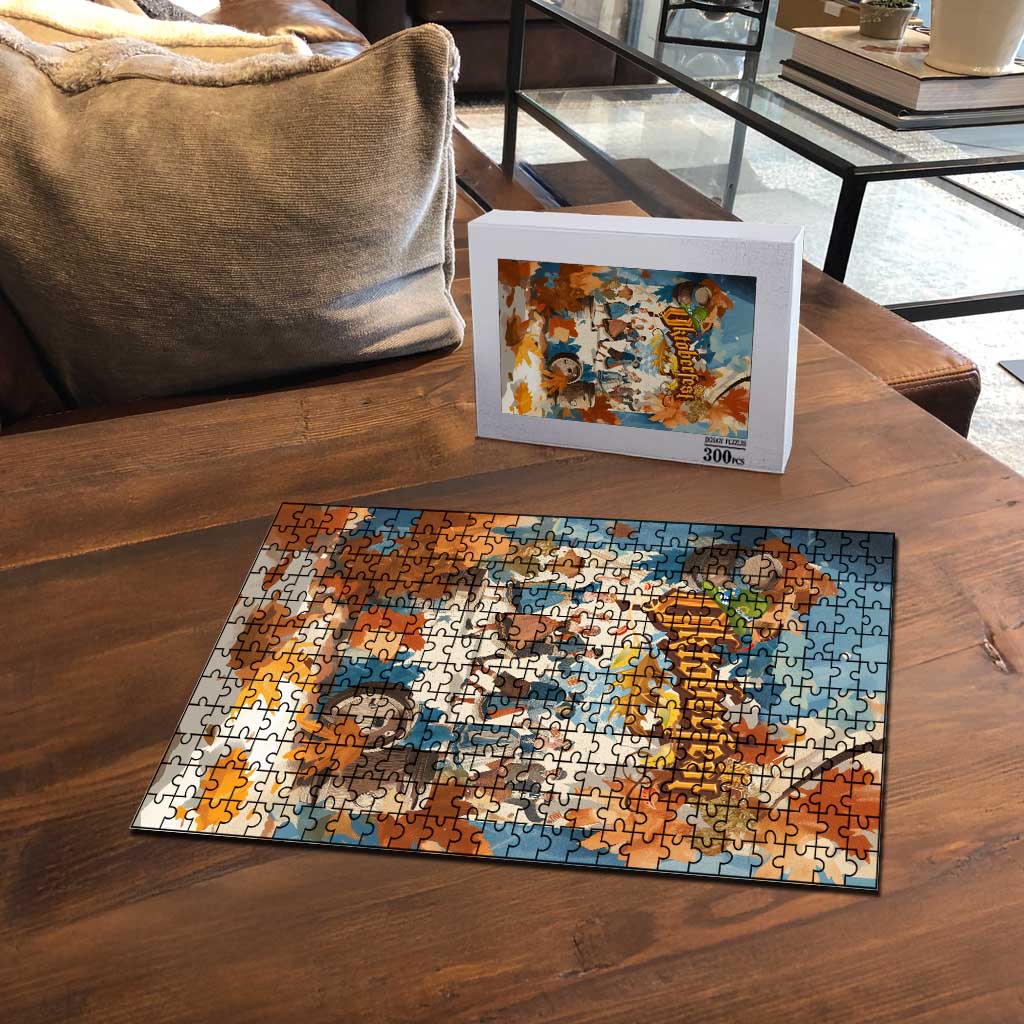 Oktoberfest Puzzle with Beer Mug Illustration White Diamond Pattern - Wonder Print Shop