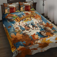 Oktoberfest Quilt Bed Set with Beer Mug Illustration White Diamond Pattern - Wonder Print Shop