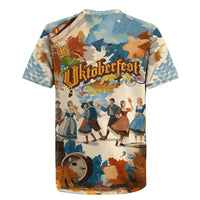 Oktoberfest Rugby Jersey with Beer Mug Illustration White Diamond Pattern - Wonder Print Shop