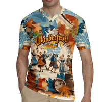 Oktoberfest Rugby Jersey with Beer Mug Illustration White Diamond Pattern - Wonder Print Shop