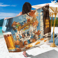 Oktoberfest Sarong with Beer Mug Illustration White Diamond Pattern - Wonder Print Shop