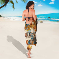 Oktoberfest Sarong with Beer Mug Illustration White Diamond Pattern - Wonder Print Shop